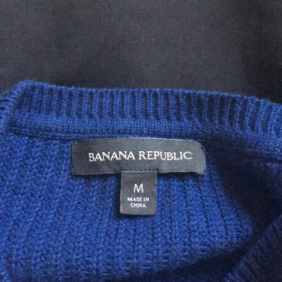 NWOT Banana Republic dark blue layered ribbed soft sweater - Picture 2 of 9